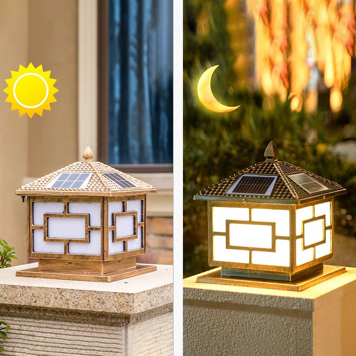 Modern Pillar Lamp Household Outdoor Lamp with Acrylic Shade for Garden