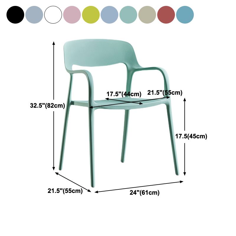 Contemporary Style Chair Arm Chair for Kitchen with Plastic Legs