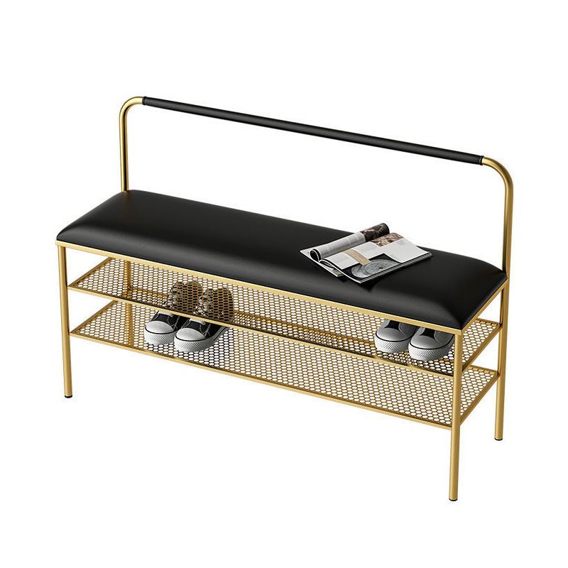 25.2 Inch H Bench Glam Entryway Bench with Shoe Storage for Bedroom