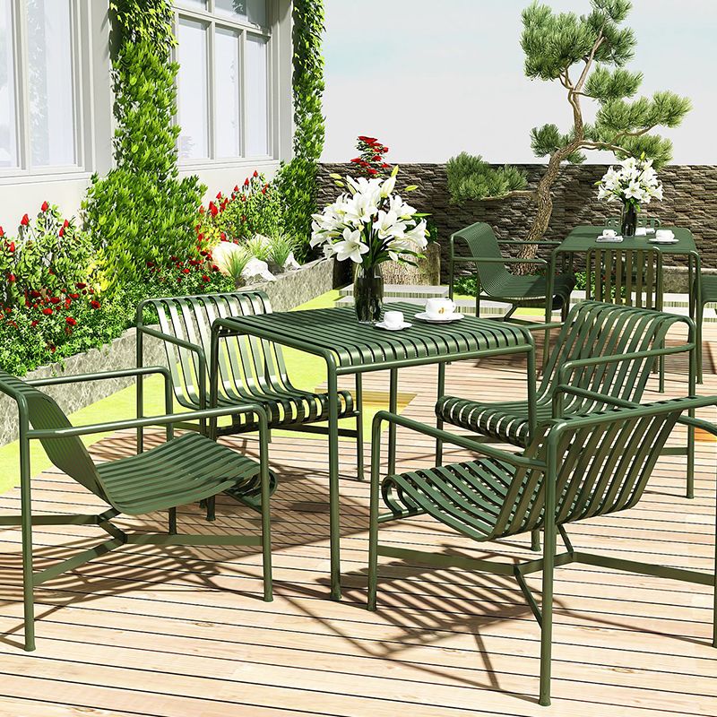 Modern Waterproof Iron Courtyard Table Geometric Outdoor Table