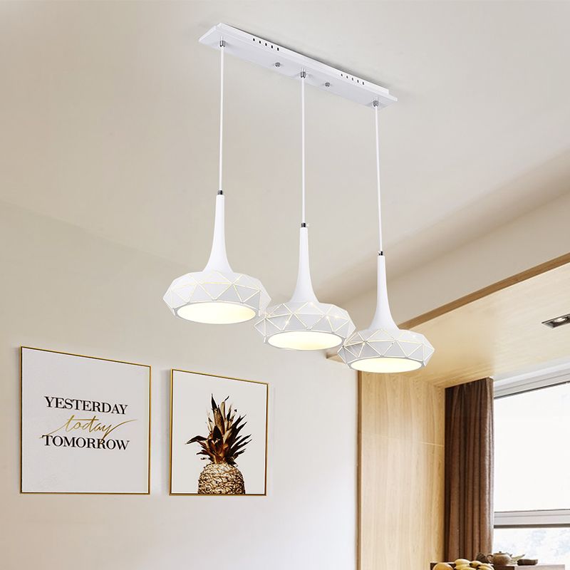 Lampada del soffitto rotondo minimo in metallo a led sala da pranzo ciondolo in luce calda/bianca con baldacchino rotondo/lineare