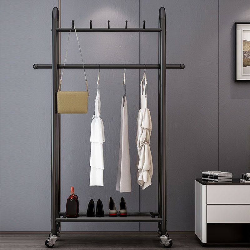 Metal Hall Stand Modern Style Simple Household Floor Coat Rack with Pulley