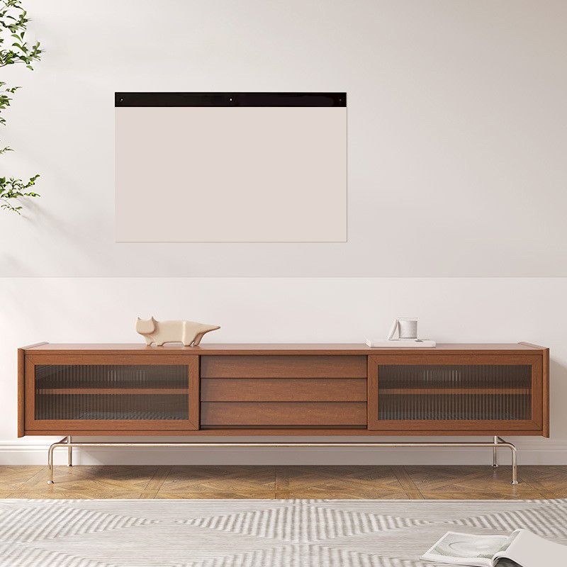 Solid Wood TV Console Scandinavian Media Console TV Stand for Living Room