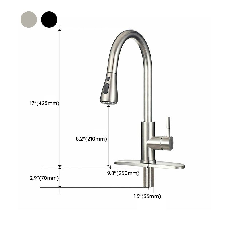 Kitchen Sink Faucet Swivel Spout with Pull Down Sprayer (Not Included Deck Plate)