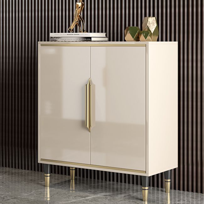 Glam Style Sideboard Beige Side Board with Door for Living Room