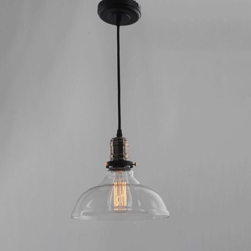 Retro Industrial 1 Light Pendant Barn Clear Glass Pendant Lighting  for Coffee Shop