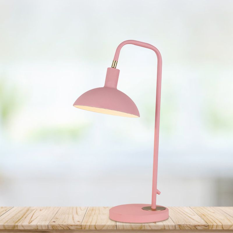 Metallic Dome Shade Nightand Lampe Nordic 1 Bulbe Rose / Jaune / Blue Table Lumière pour le chevet