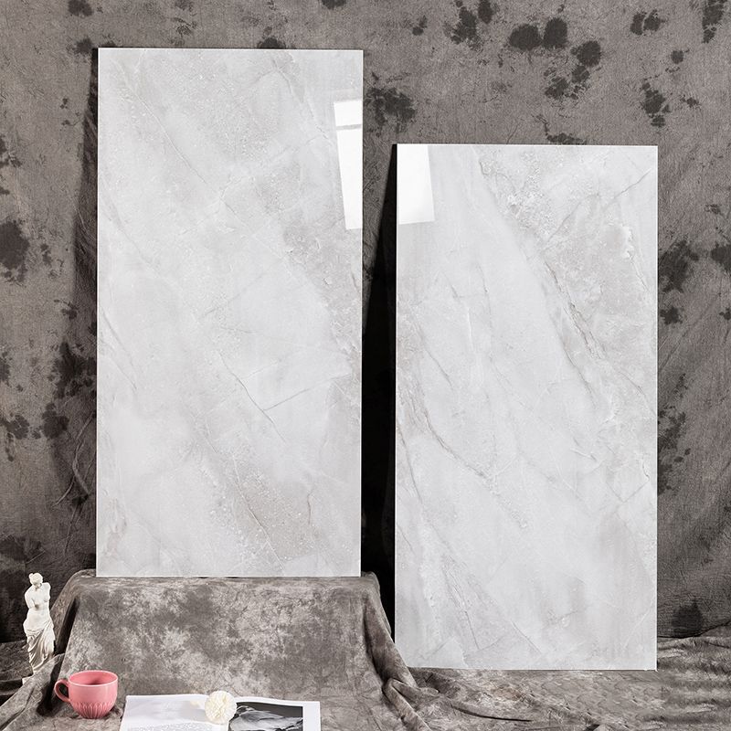 Marbling Floor Tile Straight Edge Polished Rectangle Singular Tile