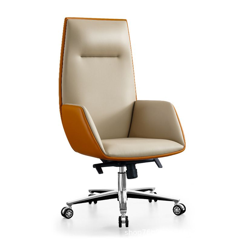 Modern Armless Office Chair Leather Tilt Mechanism No Distressing Desk Chair