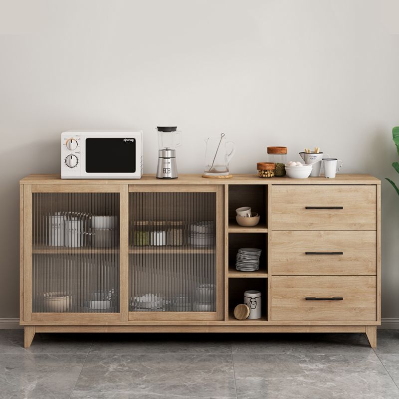 Contemporary Engineered Wood Sideboard Adjustable Shelving Sideboard