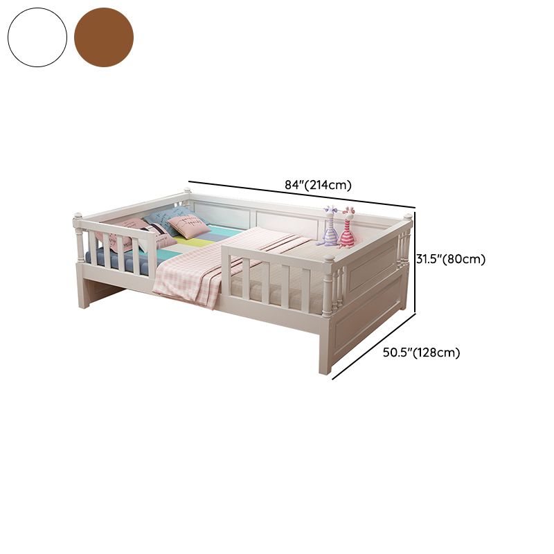 Contemporary Solid Wood Baby Crib with Guardrails Nursery Bed