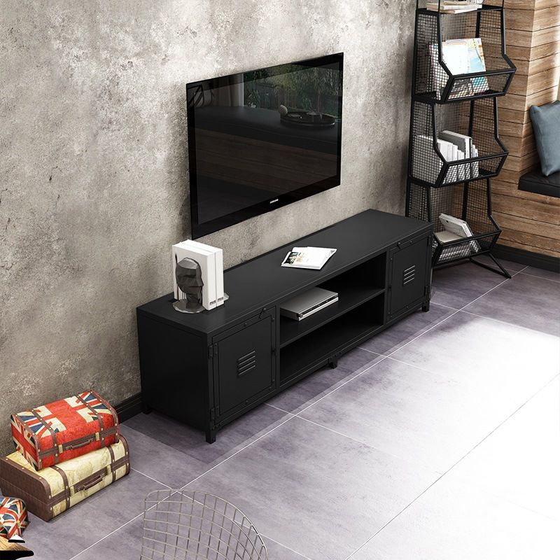 Industrial Iron TV Stand Console Open Storage TV Media Stand for Living Room