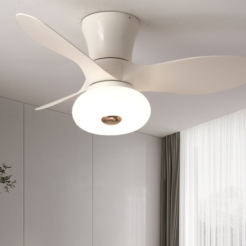 Simple LED Ceiling Fan Fixture 3 - Blades Contemporary Fan Light in Black / White / Brown