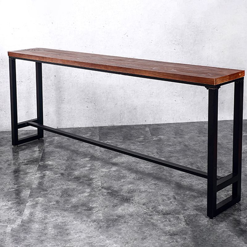 Industrial Style Bistro Bar Table Rectangle Wood Bar Table for Dining Room