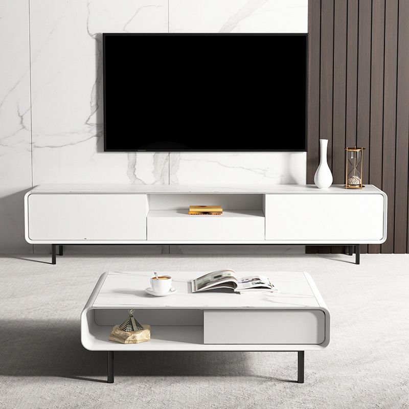 Stone TV Media Console Modern TV Media Stand for Living Room