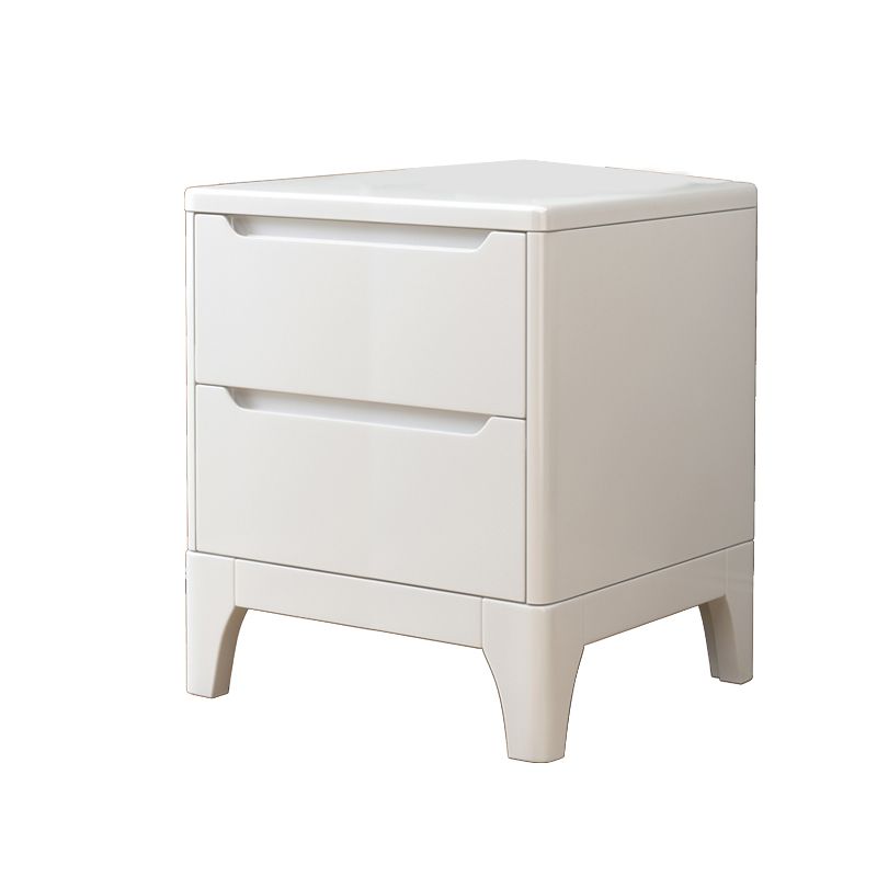 Modern Solid Wood Nightstand 19.6"Tall 2 - Drawer Nightstand in Natural / Brown / White