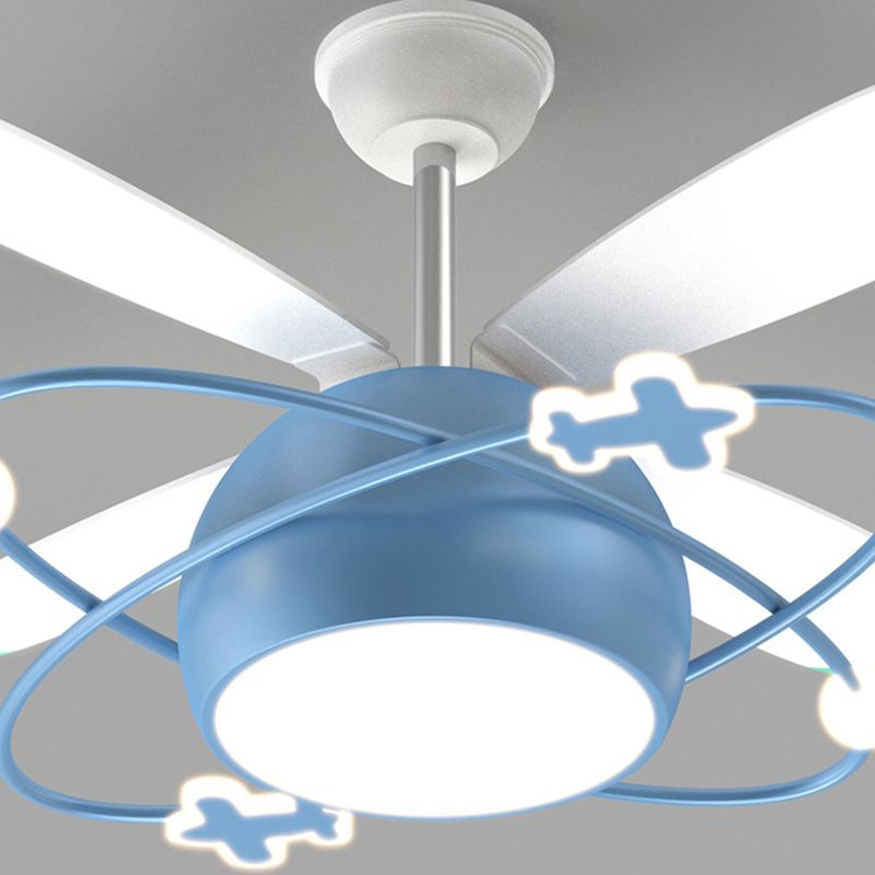 Children Ceiling Fan Light LED Ceiling Mount Lamp with Acrylic Shade for Kid's Room