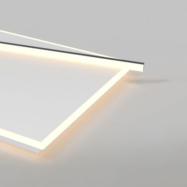 LED Modern Metal Flush Mount Square Shape Ceiling Light with Acrylic Shade for Bedroom