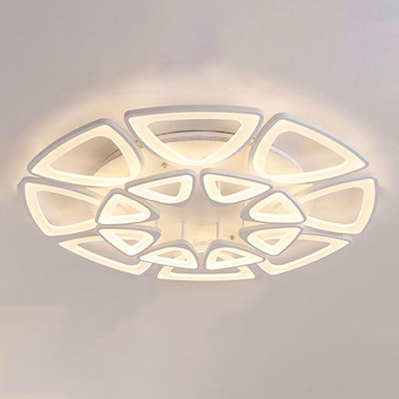 Modern Creative LED Ceiling Light Acrylic Geometric Flush Mount in White