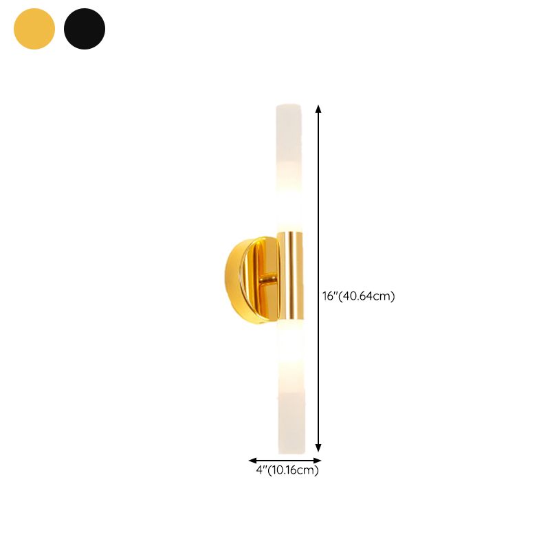 2 Light Unique Shape Wall Mounted Light Modern Sconce Light Fixture in Gold