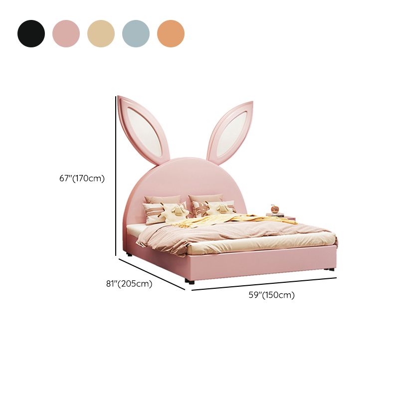 Contemporary Upholstered Panel Headboard Animals Storage Bed