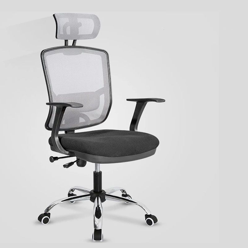 Contemporary Mesh Computer Chair Mid-Back Desk Chair with Wheels in Gray