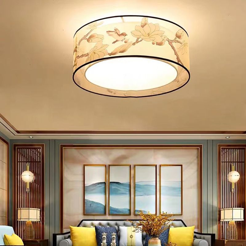 Modern Style Fabric Ceiling Light Multi Lights Ceiling Mount Light for Dining Room