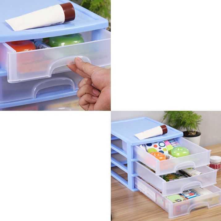 Coastal Cabinet Plastic Drawers Filing Cabinet for Home and Office