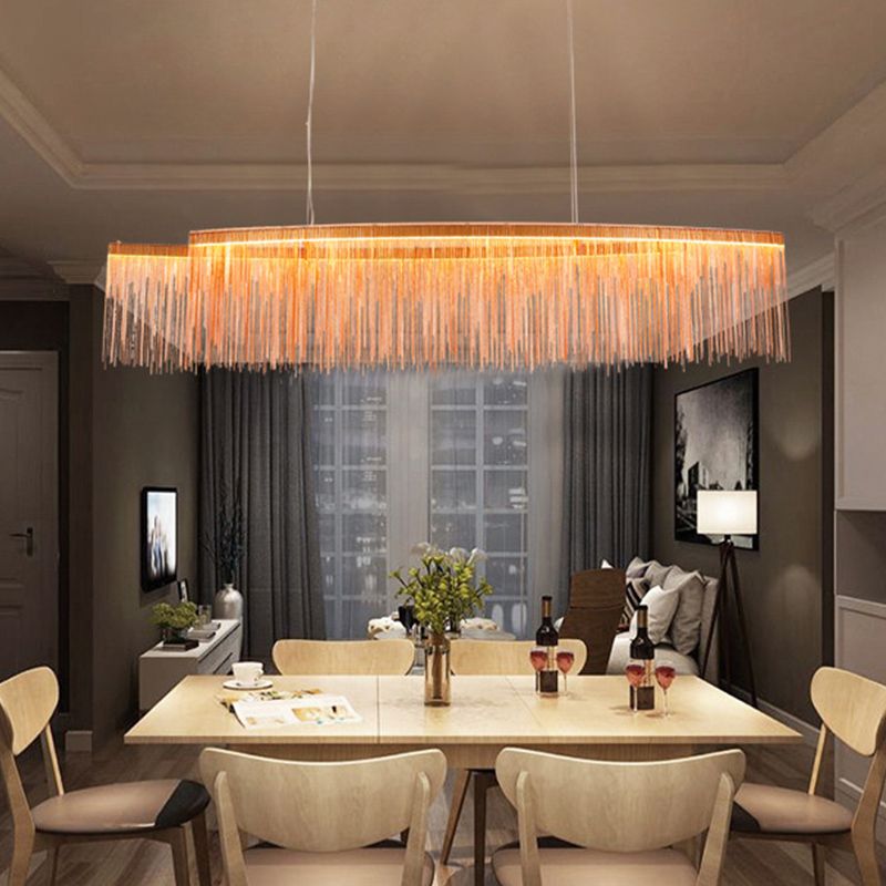 Multi Light Hanging Chandelier Modern Style Metal Hanging Lighting for Living Room