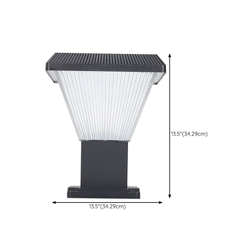 Nordic Style Outdoor Light Geometry Shape Solar Energy Pillar Lamp for Outdoor