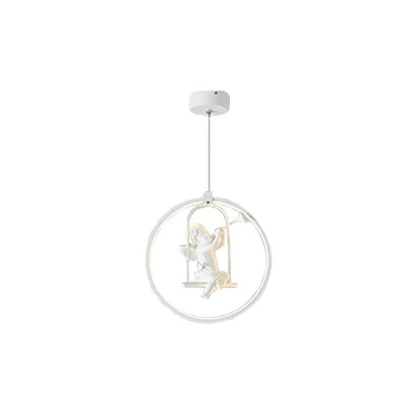 Resin Angel Acrylic Pendant Light Dining Room Modern Pendant Lamp in White