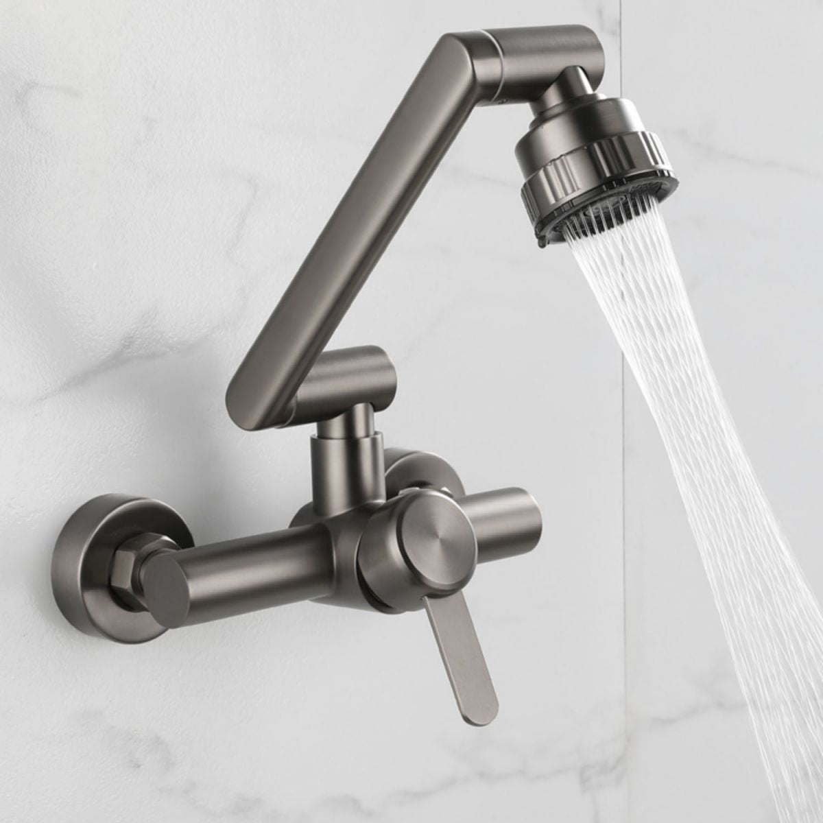 Modern Wall Mounted Kitchen Faucet Single Handle Faucet in Chrome