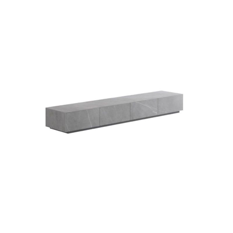 Stone Media Console Contemporary Gray TV Stand Console with Drawers