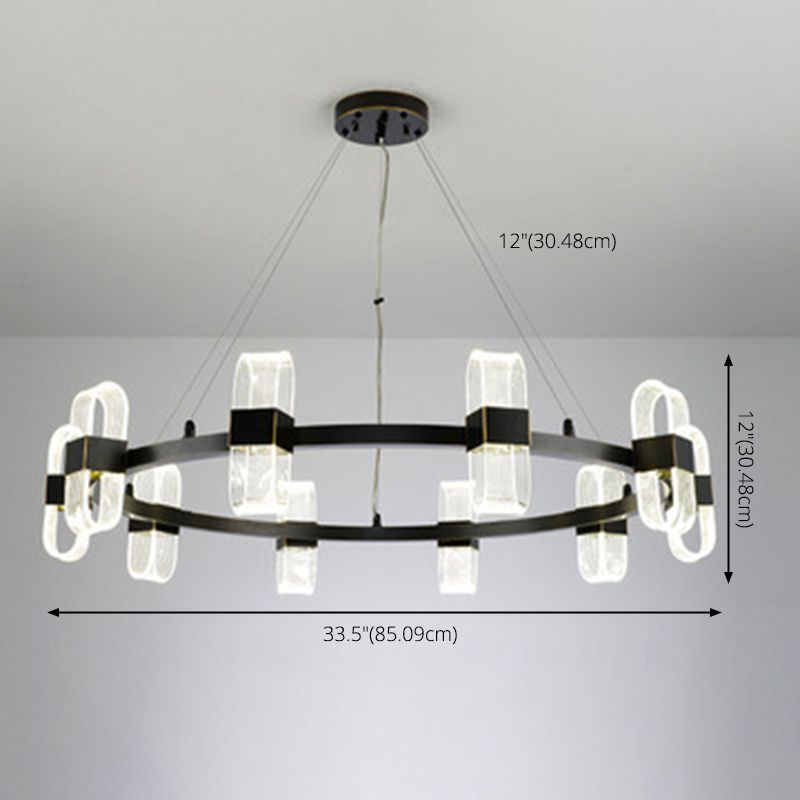 Nordic Light Extravagant Style Multiple Rings Pendant Chandelier Acrylic Hanging Lamp