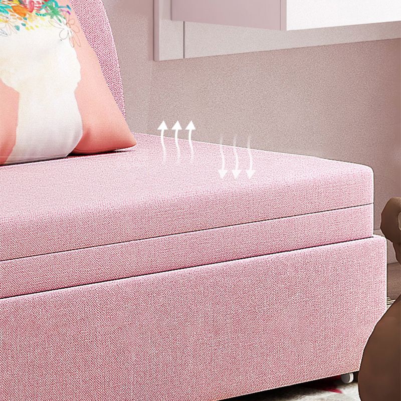 Rabbit Shape Daybed Upholstered Platform Bed with Mattress, Pink