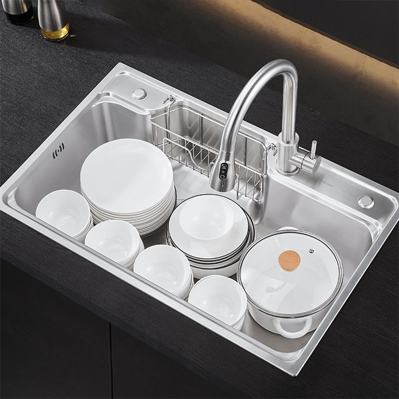 Contemporary Kitchen Sink Set Stainless Steel Friction Resistant Kitchen Sink Set