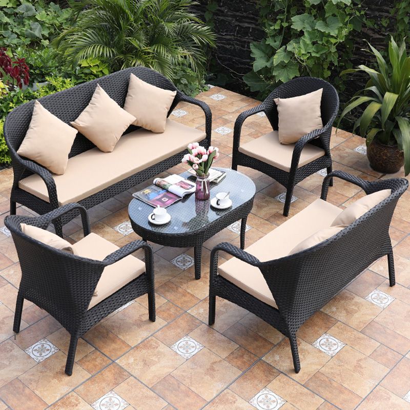 Rattan Patio Sofa Modern Style Minimalist Villa Outdoor Patio Sofa