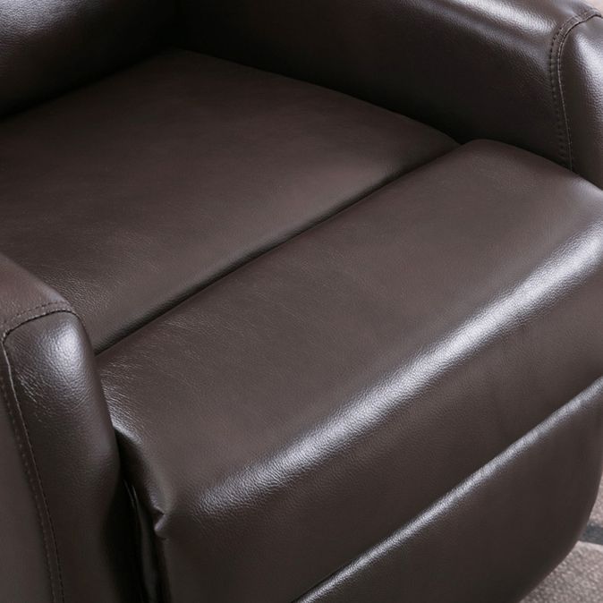 Solid Color Upholstered Standard Recliner Faux Leather Recliner Chair