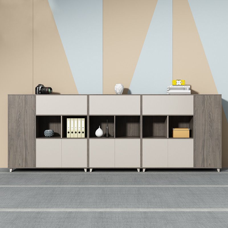 Modern Woos File Cabinet Khaki Tone Color Block Filing Cabinet for Home Office