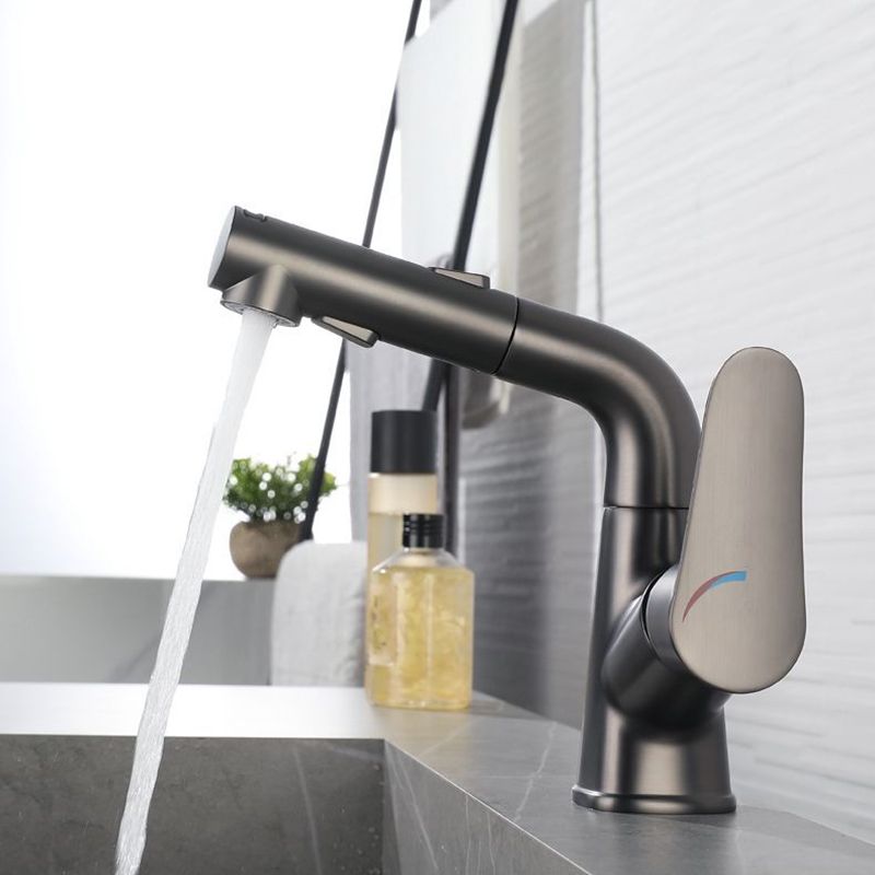 Modern Bathroom Vessel Faucet Grass Lever Swivel Spout with Hoses Lavatory Faucet