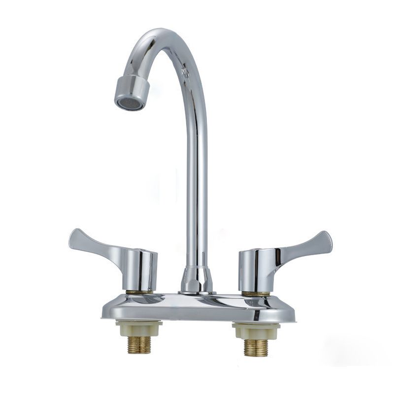 Contemporary Water Filler Double Handle Kitchen Faucet with Deck Plate