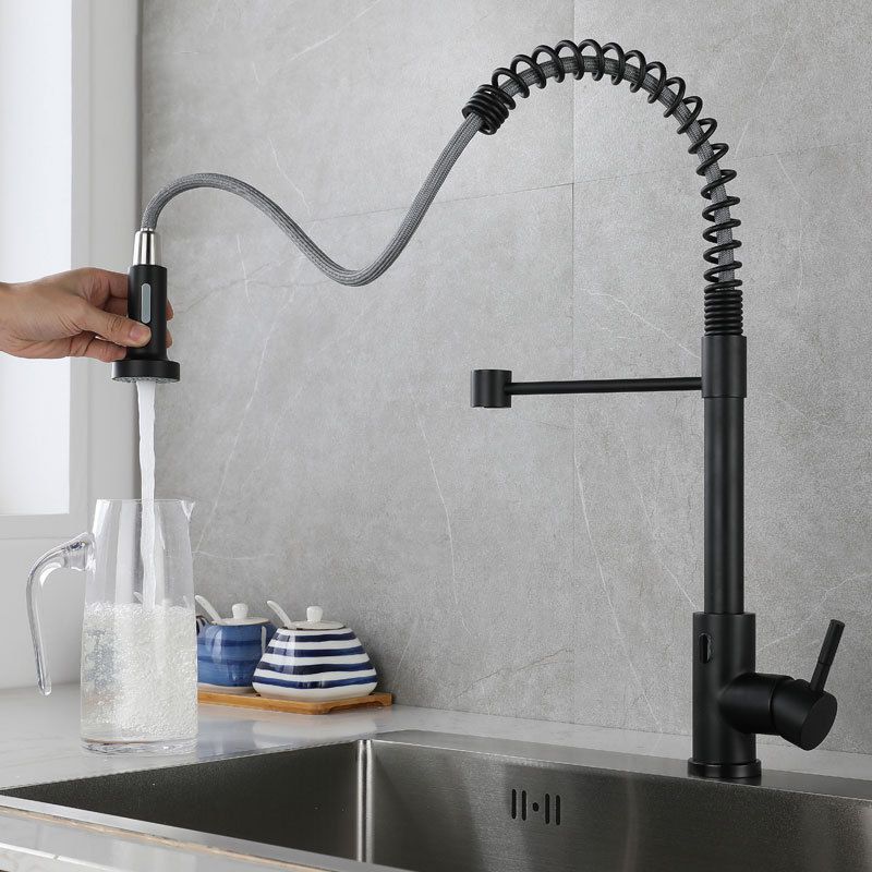 Modern Farmhouse Spring Spout One Handle Kitchen Faucet High Arch Water Filler