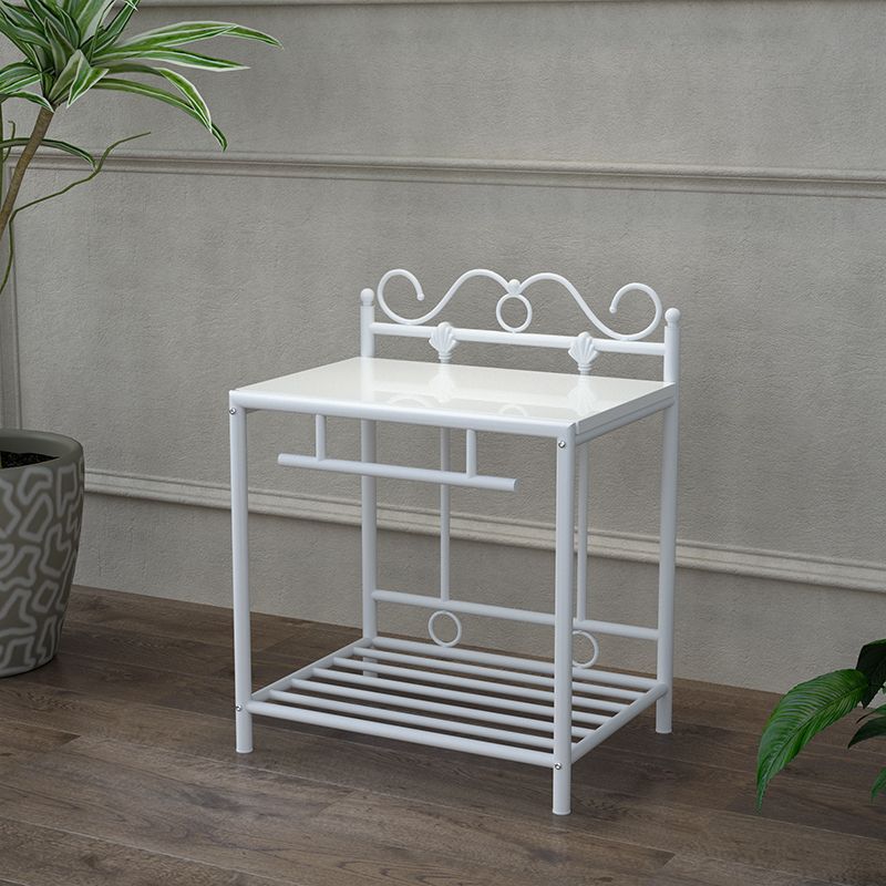 1 Shelf Glam Night Table Open Storage Nightstand with Legs ,21.3 " Tall