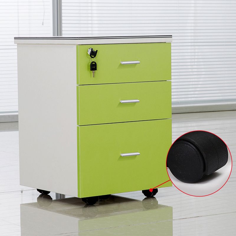 Modern Cabinet Wood with Locking Drawers Filing Cabinet on Castors