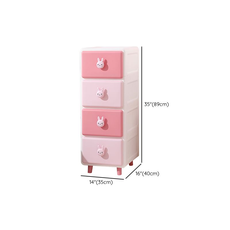 Modernism Plastic Nursery Dresser Vertical Kids Nightstand with 2/3/4/5/6 Drawers for Room