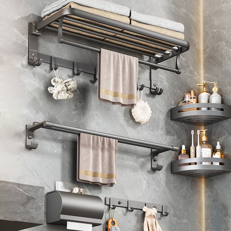 Modern Bathroom Accessory Set Matte Gray Bathroom Accessory Kit