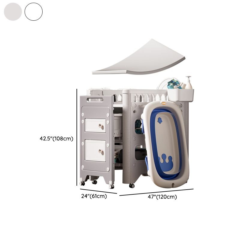 Flat Top Baby Changing Table Safety Rails Changing Table with Storage