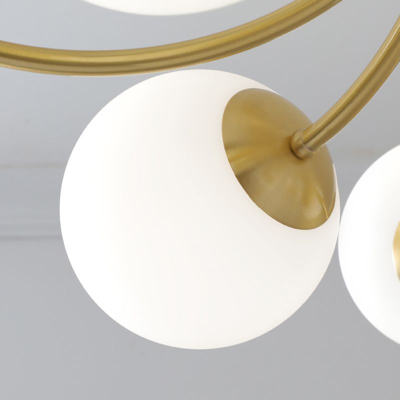 Nordic Style Golden Ceiling Lamp Ball Shape Glass Shade Ceiling Light for Bedroom