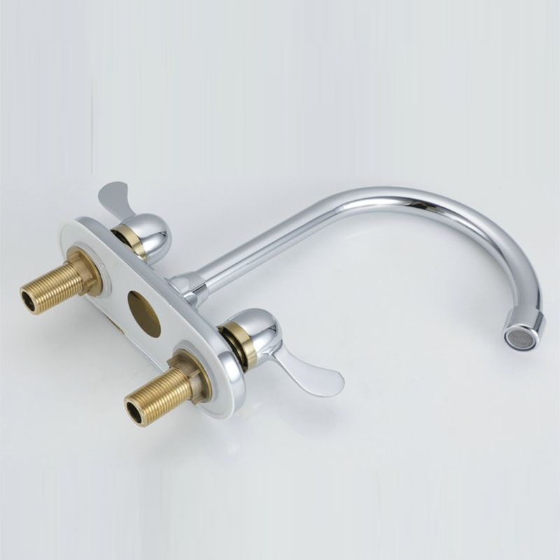 Contemporary Water Filler Double Handle Kitchen Faucet with Deck Plate