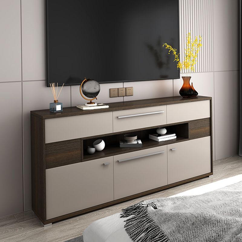 Modern TV Media Console Wooden TV Stand Console with 6 Drawers